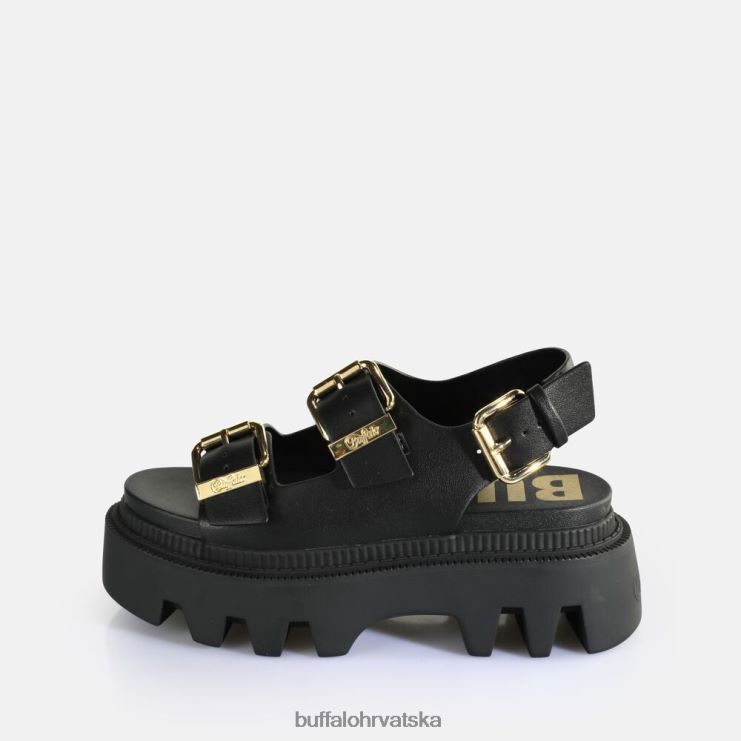 crno Buffalo sandale flora na platformu veganske |sandale TDD6T106